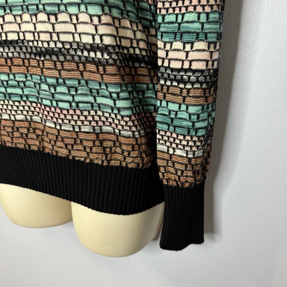 Missoni Wool Blend Textured Knit Multi Scoop Neck Pullover Sweater Made Italy 8 - Picture 5 of 13